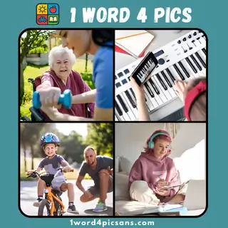 Four images hinting at learning in daily bonus puzzle